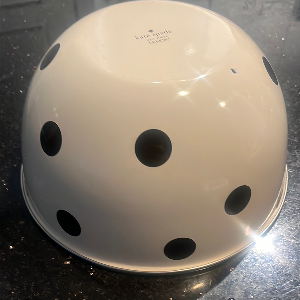 Kate Spade White and Black Polka Dot Bowl